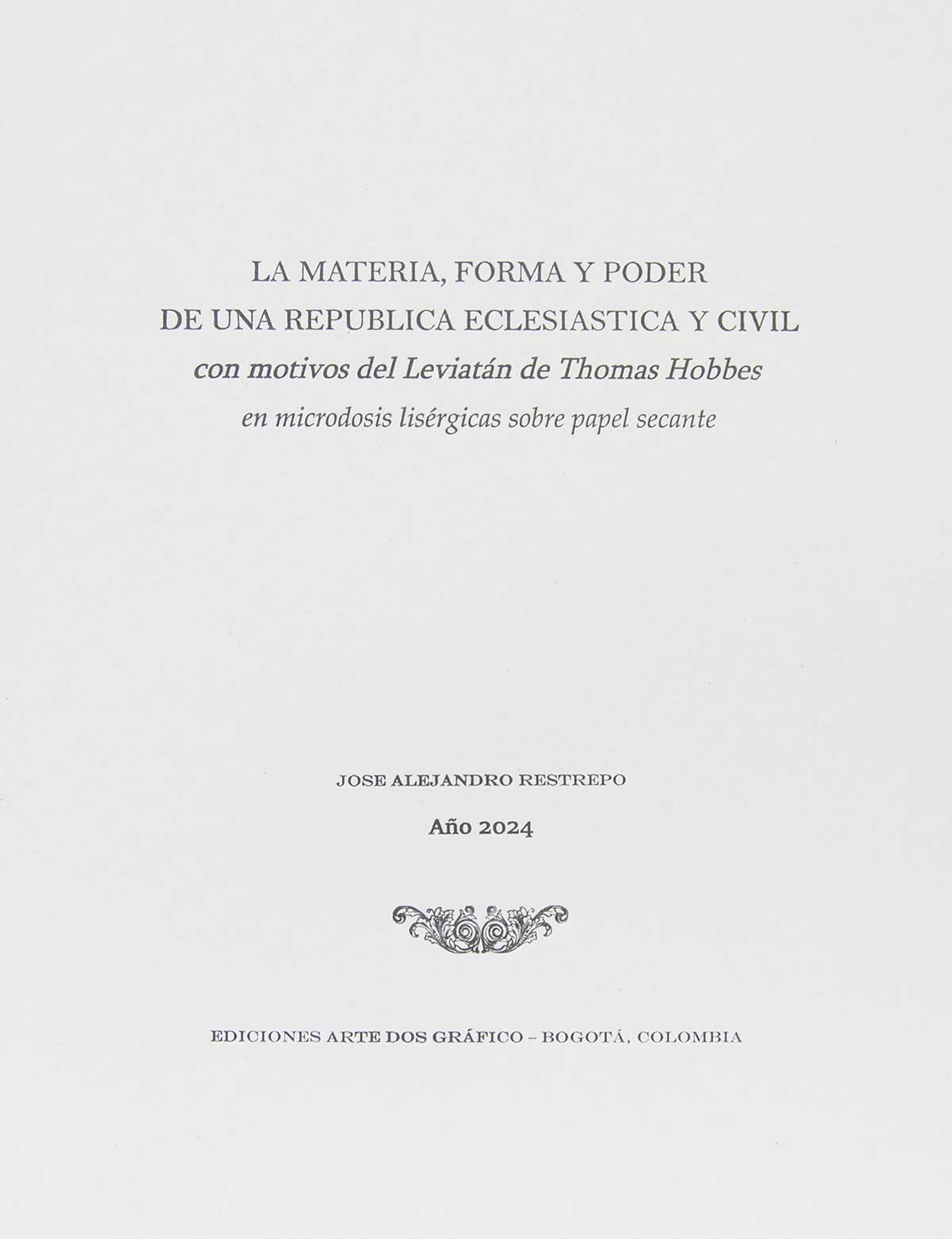 La materia, forma y poder de una república eclesiástica y civil MFP TAPA